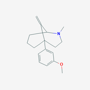 molecular formula C17H23NO B15430639 5-(3-Methoxyphenyl)-2-methyl-9-methylidene-2-azabicyclo[3.3.1]nonane CAS No. 88550-35-0