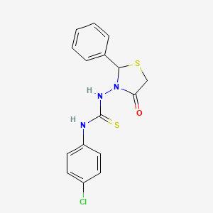 B15431219 N-(4-Chlorophenyl)-N'-(4-oxo-2-phenyl-1,3-thiazolidin-3-yl)thiourea CAS No. 89405-79-8