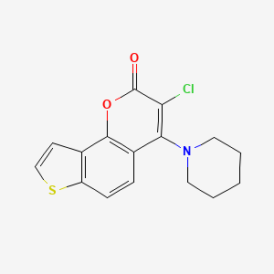 3-Chloro-4-(piperidin-1-yl)-2H-thieno[2,3-h][1]benzopyran-2-one