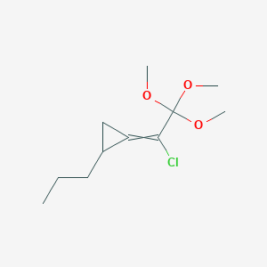 B15431693 1-(1-Chloro-2,2,2-trimethoxyethylidene)-2-propylcyclopropane CAS No. 89878-90-0