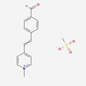 molecular formula C16H17NO4S B15431796 4-[2-(4-Formylphenyl)ethenyl]-1-methylpyridin-1-ium methanesulfonate CAS No. 89868-58-6