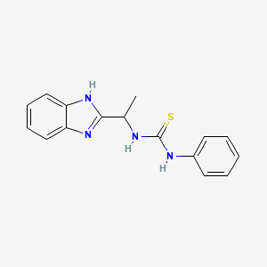 molecular formula C16H16N4S B15432031 N-[1-(1H-Benzimidazol-2-yl)ethyl]-N'-phenylthiourea CAS No. 89334-57-6