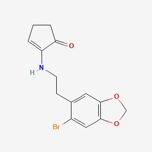 molecular formula C14H14BrNO3 B15432296 2-{[2-(6-Bromo-2H-1,3-benzodioxol-5-yl)ethyl]amino}cyclopent-2-en-1-one CAS No. 89422-78-6