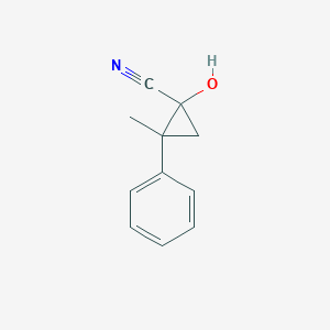 1-Hydroxy-2-methyl-2-phenylcyclopropane-1-carbonitrile