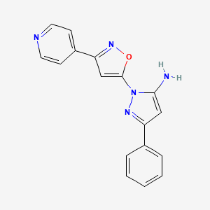 3-Phenyl-1-[3-(pyridin-4-yl)-1,2-oxazol-5-yl]-1H-pyrazol-5-amine