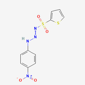 molecular formula C10H8N4O4S2 B15433049 3-(4-Nitrophenyl)-1-(thiophene-2-sulfonyl)triaz-1-ene CAS No. 88022-33-7