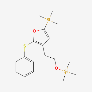 molecular formula C18H28O2SSi2 B15433059 Trimethyl{2-[2-(phenylsulfanyl)-5-(trimethylsilyl)furan-3-yl]ethoxy}silane CAS No. 89861-17-6