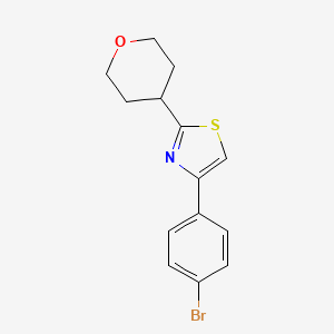 molecular formula C14H14BrNOS B15433072 4-(4-Bromophenyl)-2-(oxan-4-yl)-1,3-thiazole CAS No. 88594-40-5