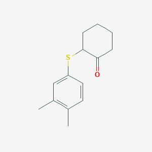 molecular formula C14H18OS B15433105 2-[(3,4-Dimethylphenyl)sulfanyl]cyclohexan-1-one CAS No. 89816-88-6