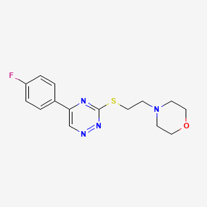 molecular formula C15H17FN4OS B15433149 5-(4-Fluorophenyl)-3-{[2-(morpholin-4-yl)ethyl]sulfanyl}-1,2,4-triazine CAS No. 87992-21-0