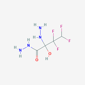 molecular formula C4H8F4N4O2 B15433182 Butanoic acid, 3,3,4,4-tetrafluoro-2-hydrazino-2-hydroxy-, hydrazide CAS No. 89972-14-5