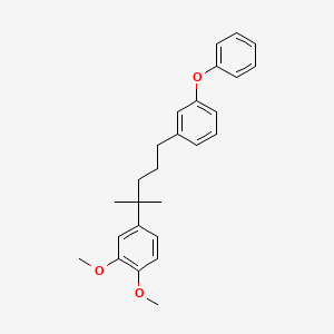 molecular formula C26H30O3 B15433187 1,2-Dimethoxy-4-[2-methyl-5-(3-phenoxyphenyl)pentan-2-yl]benzene CAS No. 89764-63-6