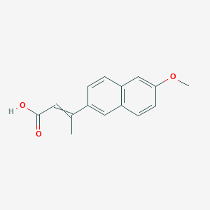 molecular formula C15H14O3 B15433243 3-(6-Methoxynaphthalen-2-yl)but-2-enoic acid CAS No. 89749-42-8