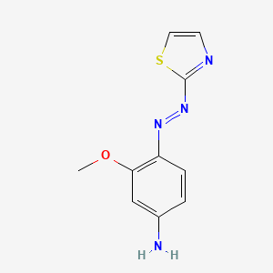 molecular formula C10H10N4OS B15433260 3-Methoxy-4-[(E)-(1,3-thiazol-2-yl)diazenyl]aniline CAS No. 88102-78-7