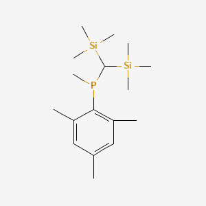 molecular formula C17H33PSi2 B15433261 [Bis(trimethylsilyl)methyl](methyl)(2,4,6-trimethylphenyl)phosphane CAS No. 89982-77-4