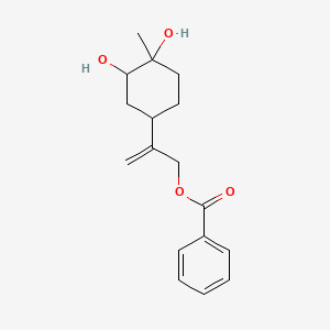 molecular formula C17H22O4 B15433268 2-(3,4-Dihydroxy-4-methylcyclohexyl)prop-2-en-1-yl benzoate CAS No. 89822-06-0