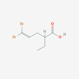 5,5-Dibromo-2-ethylpent-4-enoic acid