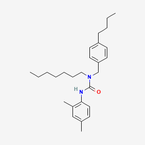 molecular formula C27H40N2O B15433307 N-[(4-Butylphenyl)methyl]-N'-(2,4-dimethylphenyl)-N-heptylurea CAS No. 88451-92-7