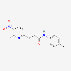 molecular formula C16H15N3O3 B15433364 3-(6-Methyl-5-nitropyridin-2-yl)-N-(4-methylphenyl)prop-2-enamide CAS No. 89862-11-3