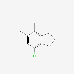 molecular formula C11H13Cl B15433480 7-Chloro-4,5-dimethyl-2,3-dihydro-1H-indene CAS No. 88632-77-3