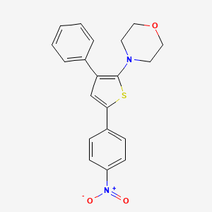 molecular formula C20H18N2O3S B15433602 4-[5-(4-Nitrophenyl)-3-phenylthiophen-2-yl]morpholine CAS No. 86673-58-7