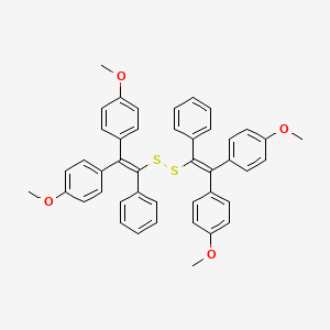 molecular formula C44H38O4S2 B15433624 1,1',1'',1'''-[Disulfanediylbis(2-phenylethene-2,1,1-triyl)]tetrakis(4-methoxybenzene) CAS No. 89703-84-4