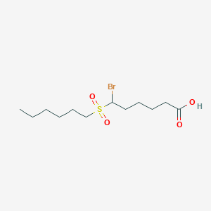 6-Bromo-6-(hexane-1-sulfonyl)hexanoic acid