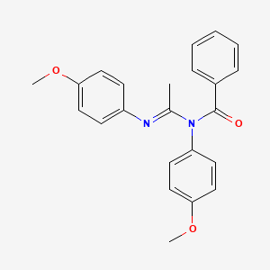 molecular formula C23H22N2O3 B15433721 Benzamide, N-(4-methoxyphenyl)-N-[1-[(4-methoxyphenyl)imino]ethyl]- CAS No. 89523-37-5