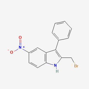 molecular formula C15H11BrN2O2 B15433740 2-(Bromomethyl)-5-nitro-3-phenyl-1H-indole CAS No. 84744-89-8