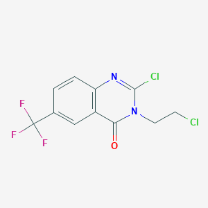 molecular formula C11H7Cl2F3N2O B15433827 2-Chloro-3-(2-chloroethyl)-6-(trifluoromethyl)quinazolin-4(3H)-one CAS No. 85965-14-6