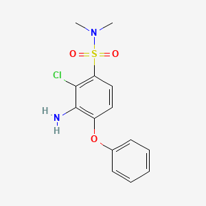 molecular formula C14H15ClN2O3S B15433883 3-Amino-2-chloro-N,N-dimethyl-4-phenoxybenzene-1-sulfonamide CAS No. 88345-33-9