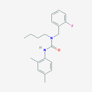 molecular formula C20H25FN2O B15433920 N-Butyl-N'-(2,4-dimethylphenyl)-N-[(2-fluorophenyl)methyl]urea CAS No. 88451-18-7