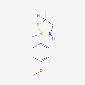 molecular formula C11H17NOSSi B15434063 2,5-Dimethyl-2-(p-methoxyphenyl)-1-thia-3-aza-2-silacyclopentane CAS No. 84260-39-9