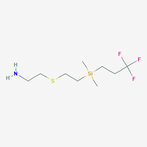 molecular formula C9H20F3NSSi B15434194 2-({2-[Dimethyl(3,3,3-trifluoropropyl)silyl]ethyl}sulfanyl)ethan-1-amine CAS No. 81633-89-8