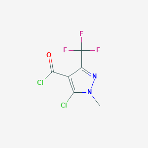 molecular formula C6H3Cl2F3N2O B154342 5-氯-1-甲基-3-(三氟甲基)-1H-吡唑-4-甲酰氯 CAS No. 128564-57-8