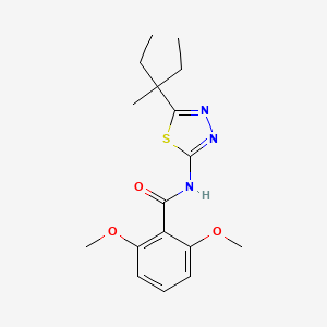 molecular formula C17H23N3O3S B15434308 Benzamide, N-(5-(1-ethyl-1-methylpropyl)-1,3,4-thiadiazol-2-yl)-2,6-dimethoxy- CAS No. 82559-06-6