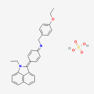 molecular formula C28H28N2O5S B15434358 N-[(4-ethoxyphenyl)methyl]-4-(1-ethylbenzo[cd]indol-2-ylidene)cyclohexa-2,5-dien-1-imine;sulfuric acid CAS No. 85187-80-0