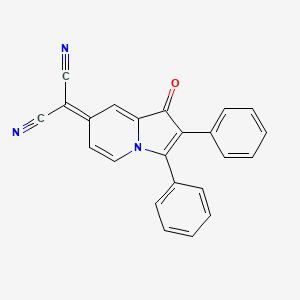 molecular formula C23H13N3O B15434372 (1-Oxo-2,3-diphenylindolizin-7(1H)-ylidene)propanedinitrile CAS No. 86222-46-0