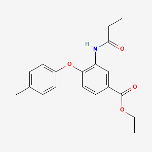 molecular formula C19H21NO4 B15434388 Ethyl 4-(4-methylphenoxy)-3-propanamidobenzoate CAS No. 81401-53-8