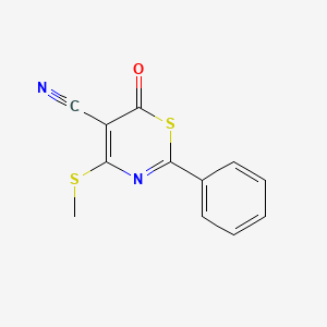 4-(methylsulfanyl)-6-oxo-2-phenyl-6H-1,3-thiazine-5-carbonitrile