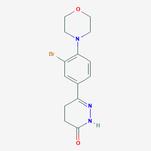 molecular formula C14H16BrN3O2 B15434420 6-[3-Bromo-4-(morpholin-4-yl)phenyl]-4,5-dihydropyridazin-3(2H)-one CAS No. 84313-88-2