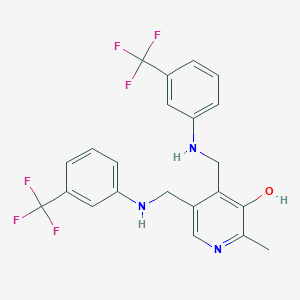 molecular formula C22H19F6N3O B15434423 2-Methyl-4,5-bis{[3-(trifluoromethyl)anilino]methyl}pyridin-3-ol CAS No. 82470-48-2