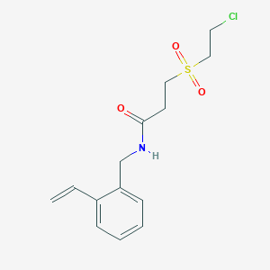 3-(2-Chloroethanesulfonyl)-N-[(2-ethenylphenyl)methyl]propanamide