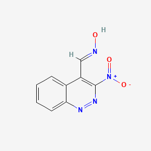 molecular formula C9H6N4O3 B15434482 (NE)-N-[(3-nitrocinnolin-4-yl)methylidene]hydroxylamine 