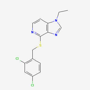 molecular formula C15H13Cl2N3S B15434518 4-{[(2,4-Dichlorophenyl)methyl]sulfanyl}-1-ethyl-1H-imidazo[4,5-c]pyridine CAS No. 87035-34-5