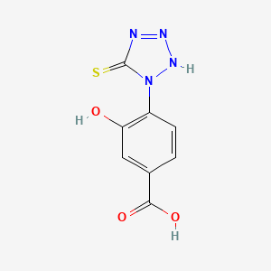 3-Hydroxy-4-(5-sulfanylidene-2,5-dihydro-1H-tetrazol-1-yl)benzoic acid