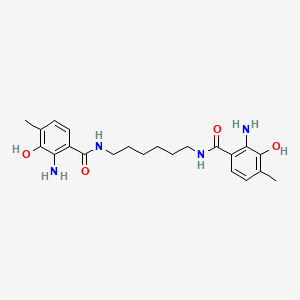 molecular formula C22H30N4O4 B15434614 N,N'-(Hexane-1,6-diyl)bis(2-amino-3-hydroxy-4-methylbenzamide) CAS No. 85513-31-1