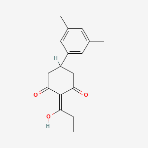 molecular formula C17H20O3 B15434617 5-(3,5-Dimethylphenyl)-2-(1-hydroxypropylidene)cyclohexane-1,3-dione CAS No. 87822-00-2