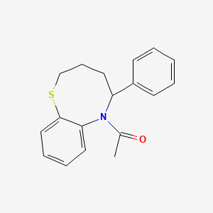 1-(5-Phenyl-2,3,4,5-tetrahydro-6H-1,6-benzothiazocin-6-yl)ethan-1-one