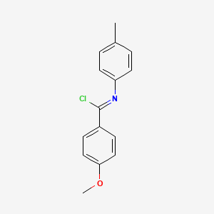 molecular formula C15H14ClNO B15434701 Benzenecarboximidoyl chloride, 4-methoxy-N-(4-methylphenyl)- CAS No. 81636-01-3